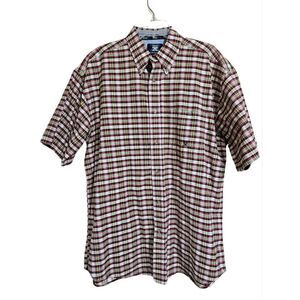 Wrangler Twenty X Vintage Style Short Sleeve Men's Shirt Size XL Plaid Red Green